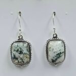 Tree Agate 1.25" 925 Sterling Silver Earrings (REXT156-47)