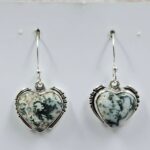 Tree Agate 1.25" 925 Sterling Silver Earrings (REXT156-43)