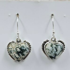 Tree Agate 1.25" 925 Sterling Silver Earrings (REXT156-43)
