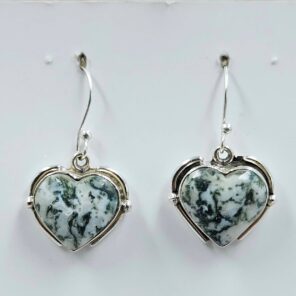 Tree Agate 1.25" 925 Sterling Silver Earrings (REXT156-42)