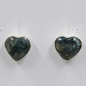 Moss Agate 0.6" 925 Sterling Silver Stud Earrings (RS19-425)