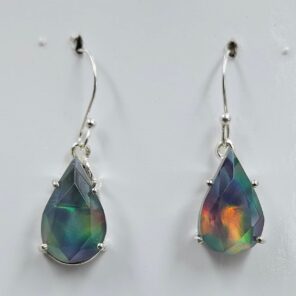 Aurora Opal 1.25" 925 Sterling Silver Earrings (REXT157-58)