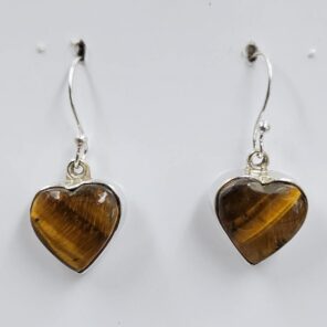 Tiger's Eye 1.25" 925 Sterling Silver Earrings (REXT157-135)