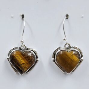 Tiger's Eye 1.25" 925 Sterling Silver Earrings (REXT157-136)