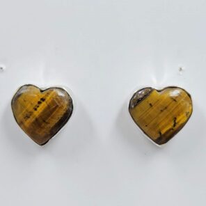 Tiger's Eye 0.5" 925 Sterling Silver Stud Earrings (REXT157-131)