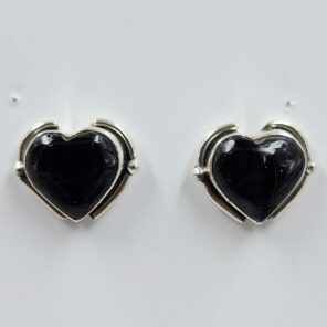 Black Onyx  0.5" 925 Sterling Silver Stud Earrings (REXT157-168)
