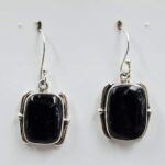 Black Onyx 1.25" 925 Sterling Silver Earrings (REXT157-174)