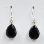 Black Onyx 1.25" 925 Sterling Silver Earrings (REXT157-176)