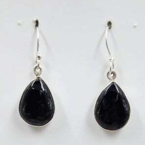 Black Onyx 1.25" 925 Sterling Silver Earrings (REXT157-176)