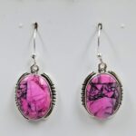 Cherry Blossom Turquoise 1.25" 925 Sterling Silver Earrings (RS19-342)