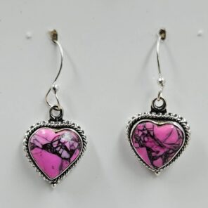 Cherry Blossom Turquoise 1" 925 Sterling Silver Earrings (RS19-343)