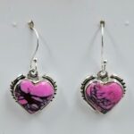 Cherry Blossom Turquoise 1" 925 Sterling Silver Earrings (RS19-344)