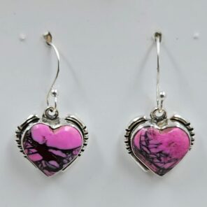 Cherry Blossom Turquoise 1" 925 Sterling Silver Earrings (RS19-344)