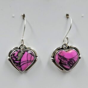 Cherry Blossom Turquoise 1" 925 Sterling Silver Earrings (RS19-345)