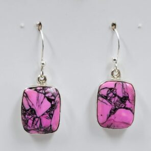Cherry Blossom Turquoise 1.25" 925 Sterling Silver Earrings (RS19-346)