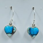 Ice Blue Dahlia Turquoise 1" 925 Sterling Silver Earrings (REXT157-78)