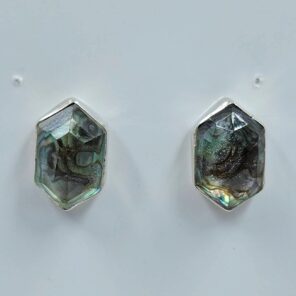 Abalone Shell Doublet 0.6" 925 Sterling Silver Stud Earrings (REXT156-89)