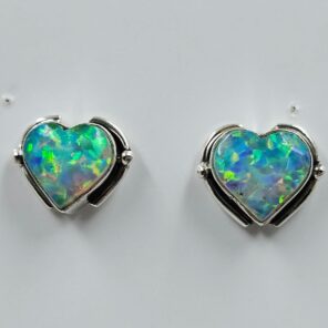 Ethiopian Opal 0.5" 925 Sterling Silver Stud Earrings (REXT156-110) (Copy)