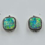 Ethiopian Opal 0.5" 925 Sterling Silver Stud Earrings (REXT156-112)