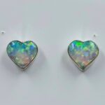 Ethiopian Opal 0.5" 925 Sterling Silver Stud Earrings (REXT156-113)