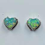 Ethiopian Opal 0.5" 925 Sterling Silver Stud Earrings (REXT156-114)