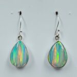 Ethiopian Opal 1.25" 925 Sterling Silver Stud Earrings (REXT156-115)