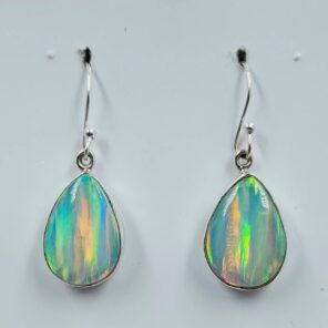 Ethiopian Opal 1.25" 925 Sterling Silver Stud Earrings (REXT156-115)