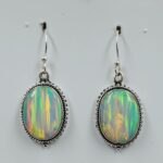 Ethiopian Opal 1.25" 925 Sterling Silver Stud Earrings (REXT156-116)