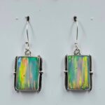 Ethiopian Opal 1.25" 925 Sterling Silver Stud Earrings (REXT156-117)