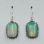 Ethiopian Opal 1.25" 925 Sterling Silver Stud Earrings (REXT156-118)