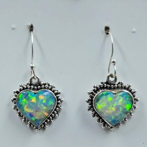 Ethiopian Opal 1.25" 925 Sterling Silver Stud Earrings (REXT156-119)