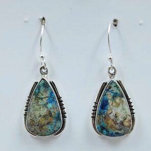 Shattuckite 1.25" 925 Sterling Silver Earrings (REXT156-104)