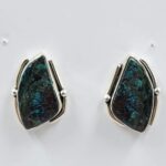 Shattuckite 0.75" 925 Sterling Silver Stud Earrings (REXT156-108)