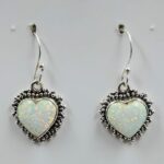 White Pin Fire Aurora Opal 1" 925 Sterling Silver Earrings (RS19-372)
