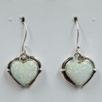 White Pin Fire Aurora Opal 1" 925 Sterling Silver Earrings (RS19-373)