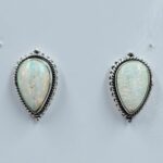 White Pin Fire Aurora Opal 0.75" 925 Sterling Silver Stud Earrings (RS19-378)