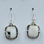 White Buffalo Turquoise 1.25" 925 Sterling Silver Earrings (REXT156-132)