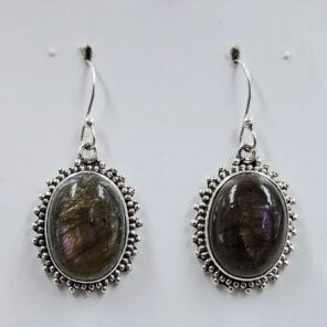 Purple Labradorite 1.5" 925 Sterling Silver Earrings (REXT156-121)