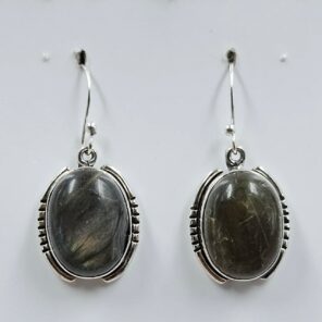 Purple Labradorite 1.25" 925 Sterling Silver Earrings (REXT156-122)
