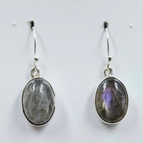 Purple Labradorite 1.25" 925 Sterling Silver Earrings (REXT156-124)