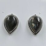 Purple Labradorite 0.75" 925 Sterling Silver Stud Earrings (REXT156-125)
