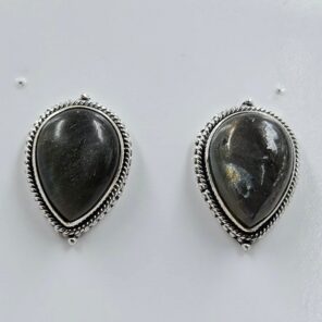 Purple Labradorite 0.75" 925 Sterling Silver Stud Earrings (REXT156-125)