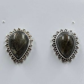 Purple Labradorite 0.6" 925 Sterling Silver Stud Earrings (REXT156-127)
