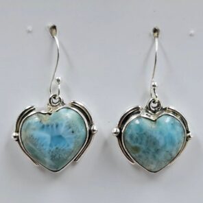 Larimar 1.25" 925 Sterling Silver Earrings (RS19-366)
