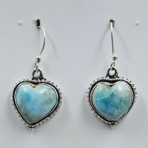 Larimar 1.25" 925 Sterling Silver Earrings (RS19-367)