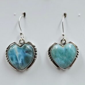 Larimar 1.25" 925 Sterling Silver Earrings (RS19-370)
