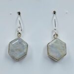 Rainbow Moonstone Cut 1.25" 925 Sterling Silver Earrings (RS19-412)