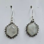 Rainbow Moonstone Cut 1.25" 925 Sterling Silver Earrings (RS19-413)