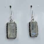 Rainbow Moonstone Cut 1.25" 925 Sterling Silver Earrings (RS19-417)