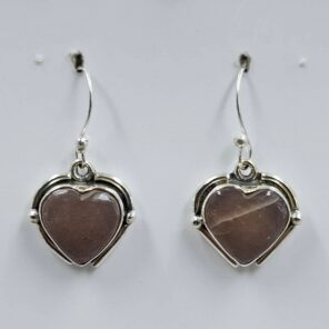 Peach Moonstone 1" 925 Sterling Silver Earrings (RS19-381)